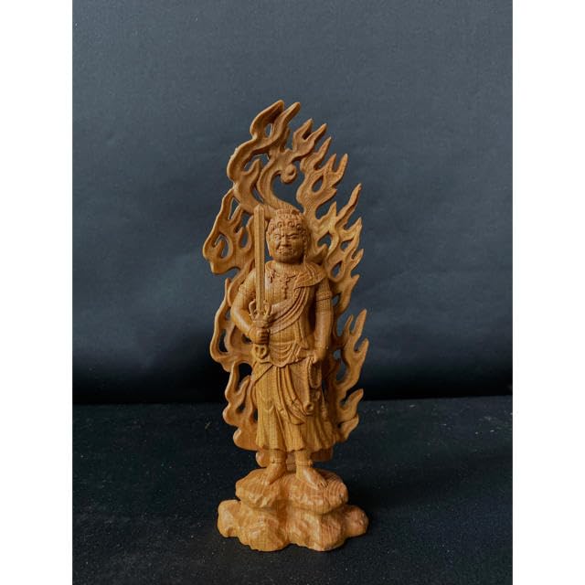 総ケヤキ材　仏教工芸品　木彫仏像　極上彫　不動明王立像 Amazon.co.jp: 総ケヤキ材 仏教工芸品 木彫仏像 極上彫 不動明王立像